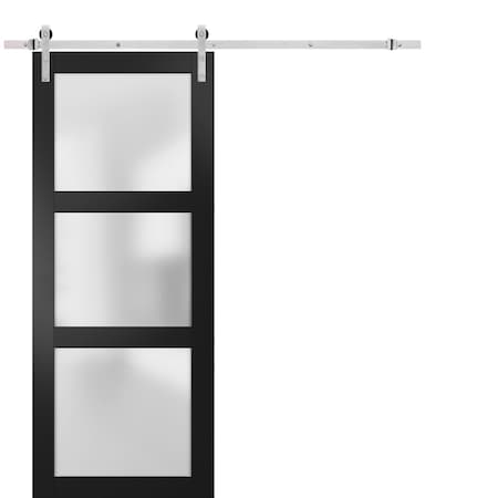 Sartodoors Barn Interior Door, 36" x 96", Black LUCIA2552BD-S-BLK-3696